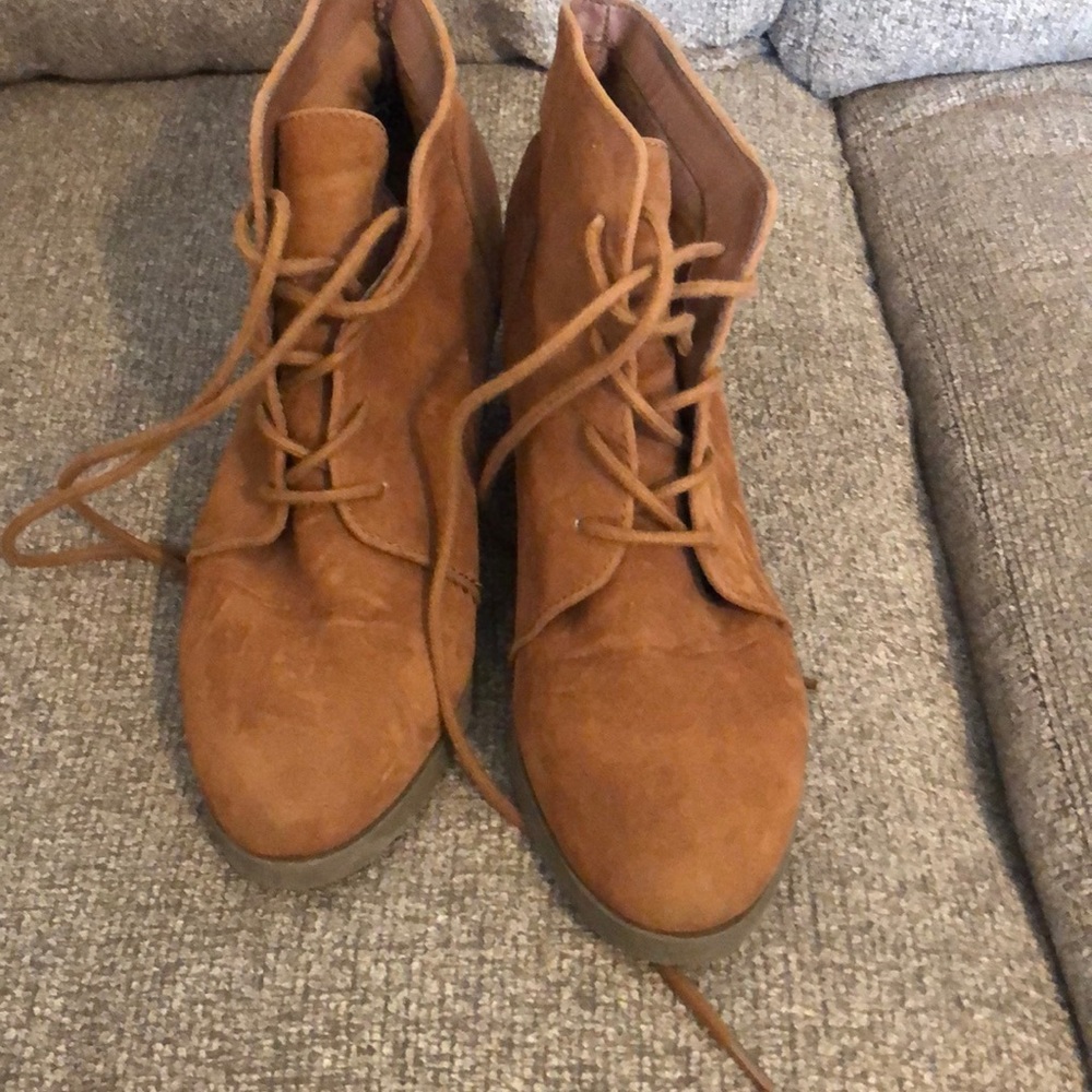 Wedged Lace Up Booties